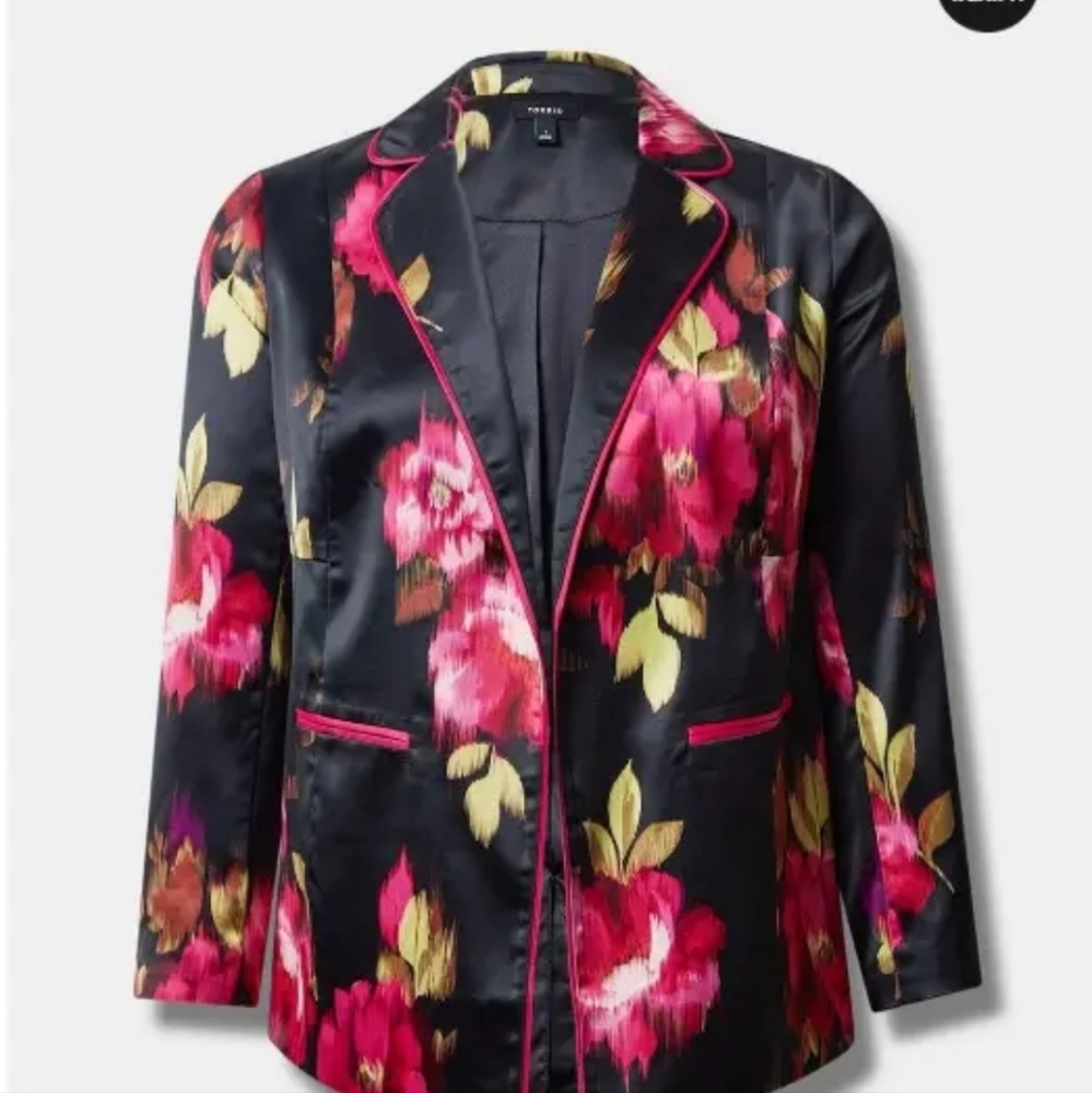 TORRID FLORAL SATIN BLAZER